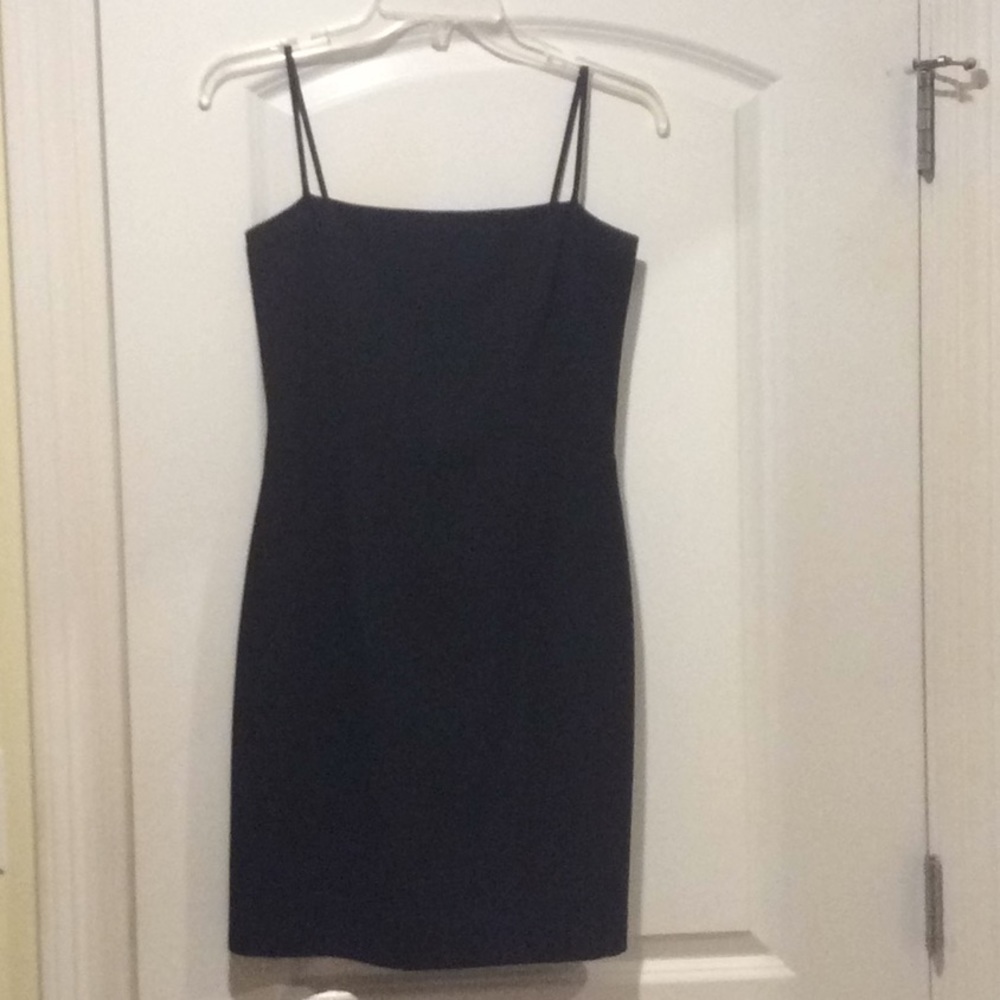 Black spaghetti strap formal dress